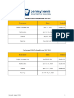 Preliminary Pssa Testing Windows For 2016 17 and 2017 18