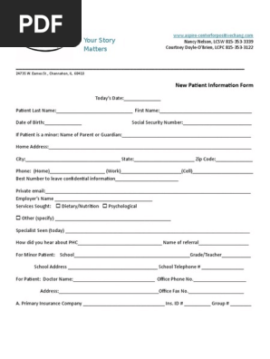 aspire-intake new patient information form