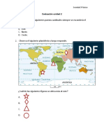 Evaluación Unidad 2 Geografía 3o Básico