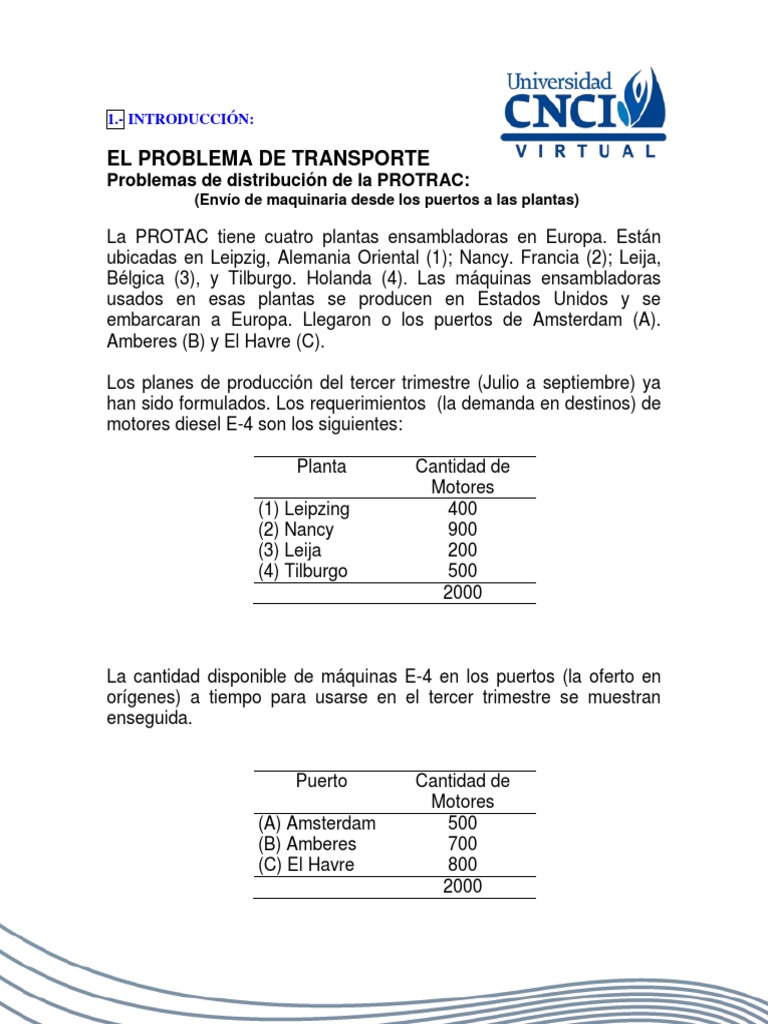 Solución de Problemas de Transporte E-4 | PDF | Algoritmos ...