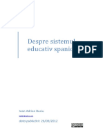 Despre Sistemul Educativ Spaniol