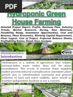 Download Hydroponic Green House Farming Detailed Project Report Profile Business Plan Industry Trends Market Research Survey Raw Materials Feasibility Study Investment Opportunities Cost and Revenue Plant Economics Working Capital Requirement Plant Layout Cost of Project Projected Balance Sheets Profitability Ratios Break Even Analysis by Ajay Gupta SN352506425 doc pdf