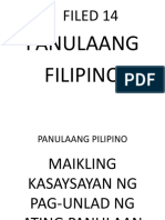 PANULAANG PILIPINO Maikling Kasaysayan NG Pagunlad