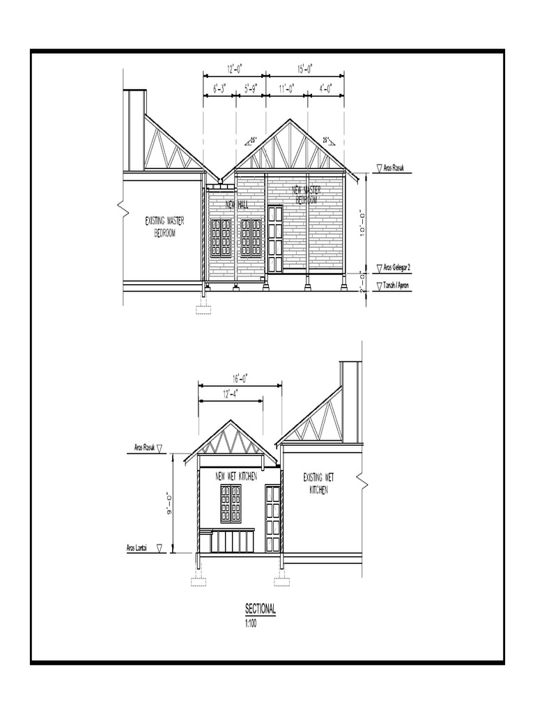 Aras Rasuk and Lantai Sectional Plan | PDF
