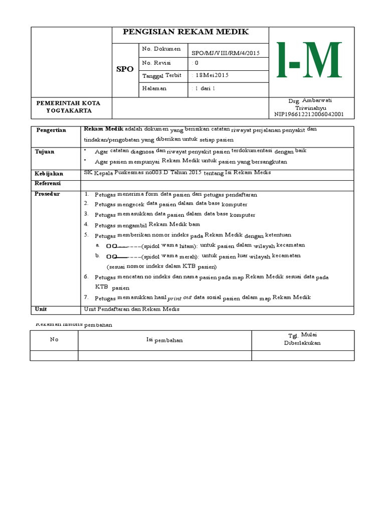 Spo Pengisian Rekam  Medik
