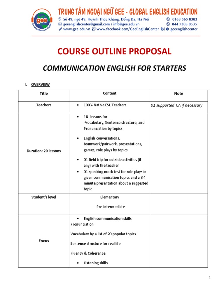 Communication English Course Outline | PDF | Lesson Plan | Advertising
