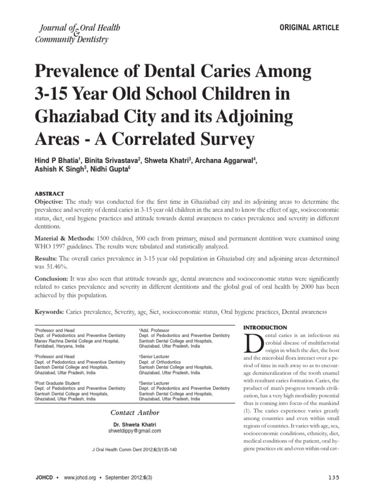 07 - Prevalence of Dental Caries Among 3-15 Year Old School Children in ...