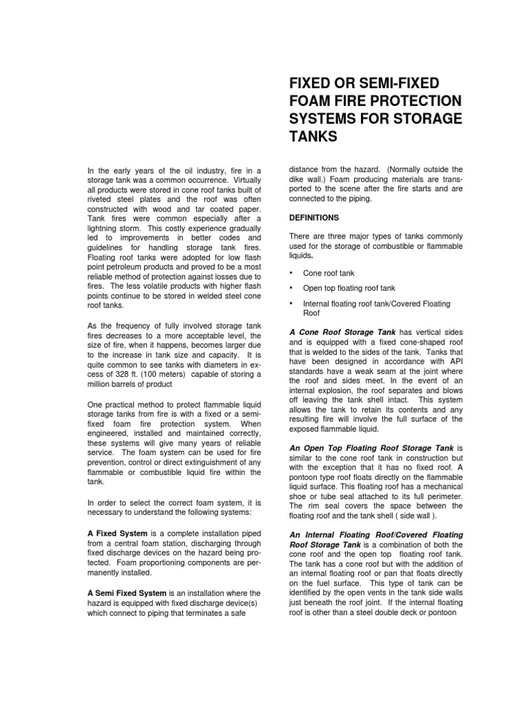 Tank Foam System | PDF | Foam | Flammability