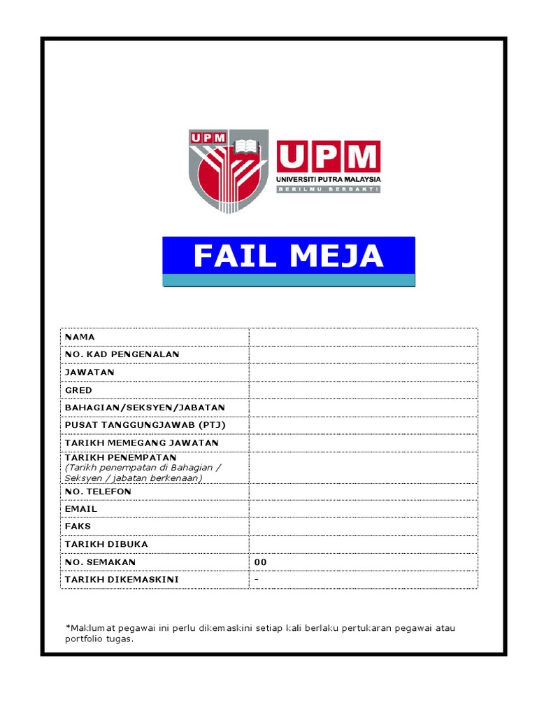 Upm Fail Meja | PDF