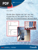 Guide Des Règles de L'art Sur Les Coupe-Feu Et Les Pare-Feu Et Leur Effet Sur La Transmission Acoustique