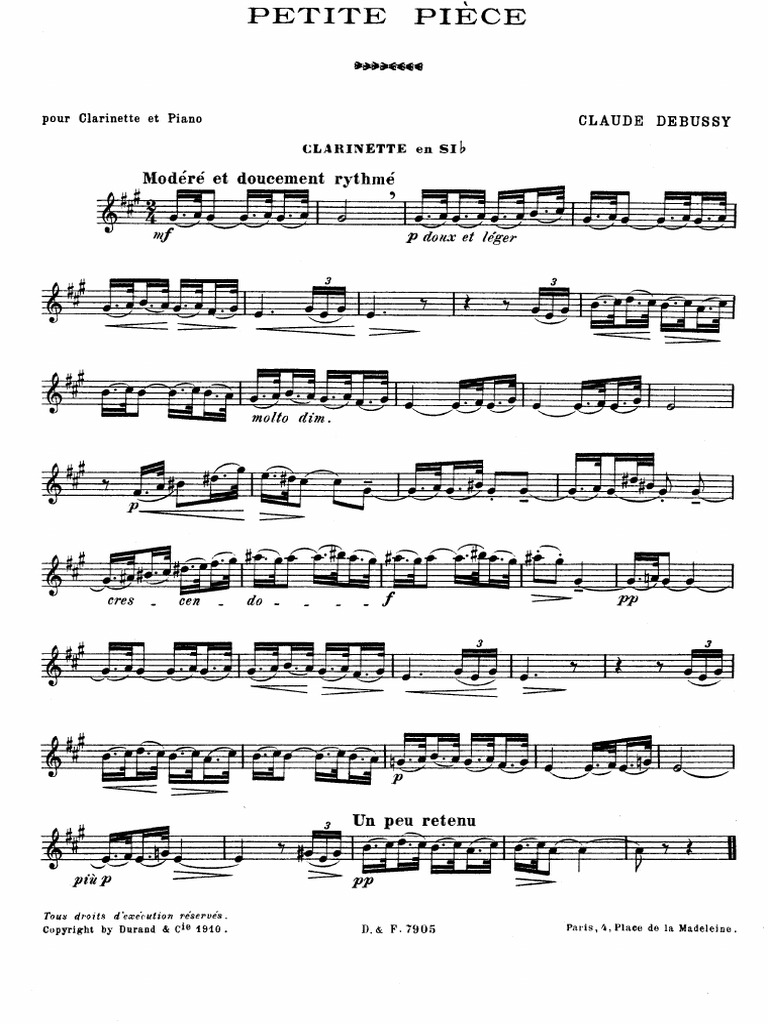 Debussy Petite Piece and Piano PDF