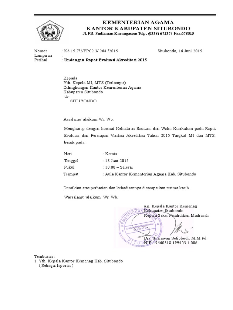 Surat Undangan Akreditasi Pdf