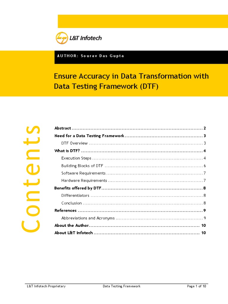 Data Testing Framework Overview | PDF | Business Intelligence | Databases