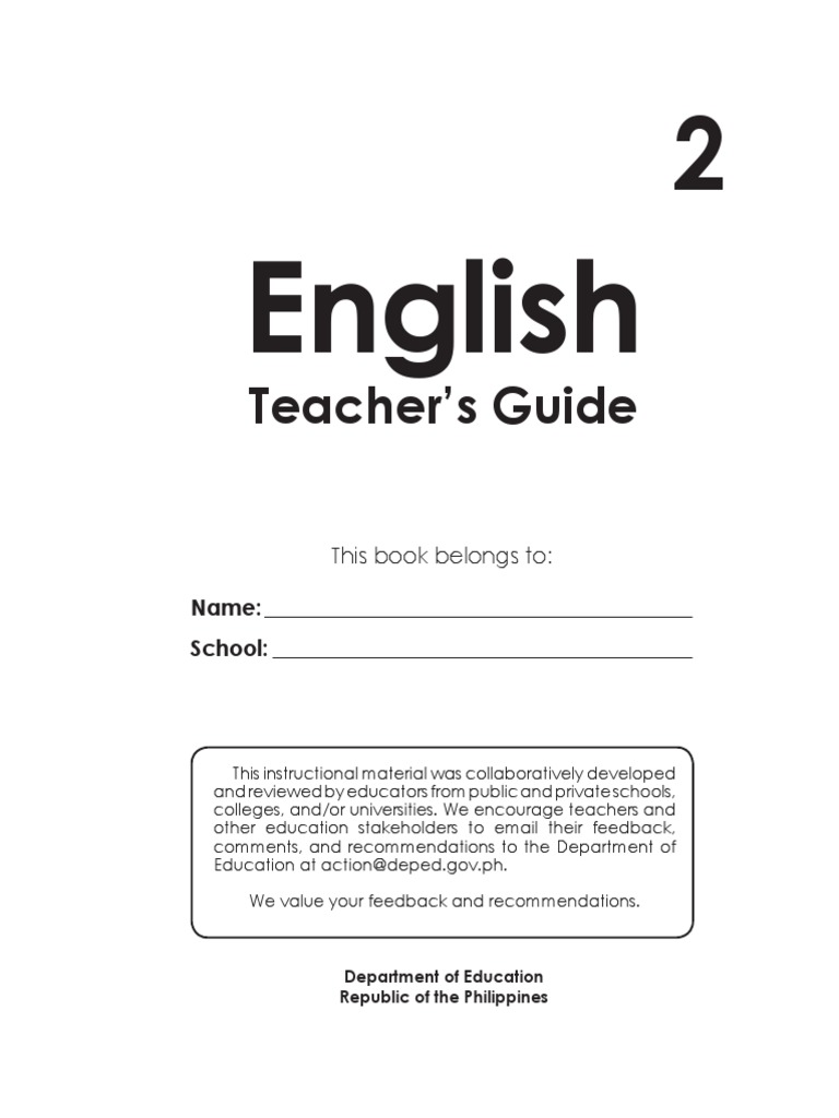 TG - English 2 - Q1 | PDF | Syllable | Editing