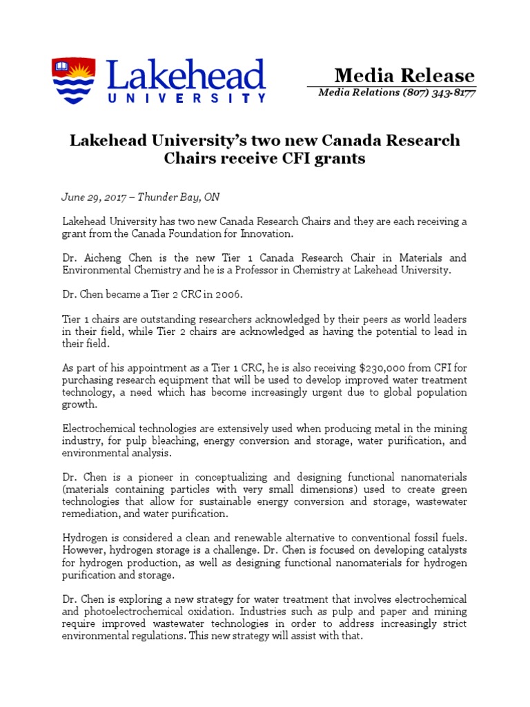 20170629 — Media Release Canada Research Chairs Technology & Engineering Energy And Resource