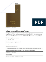 Luigi Pirandello - Sei Personaggi in Cerca d Autore