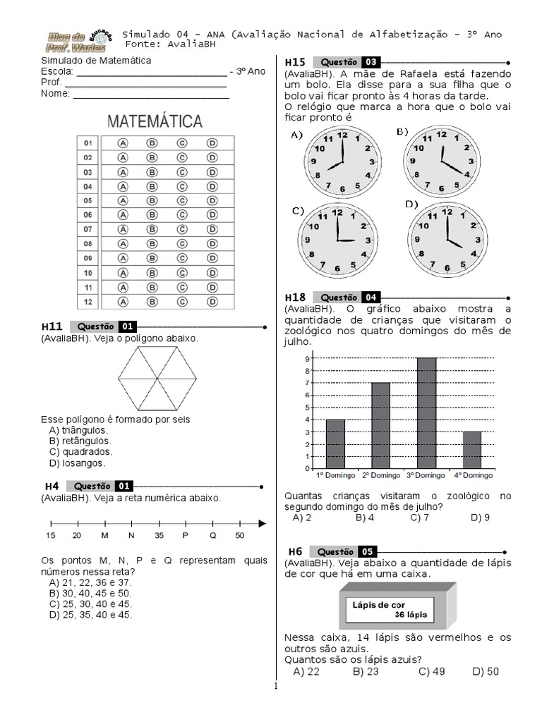 Blog Do Professor Warles Matemática 4 Ano