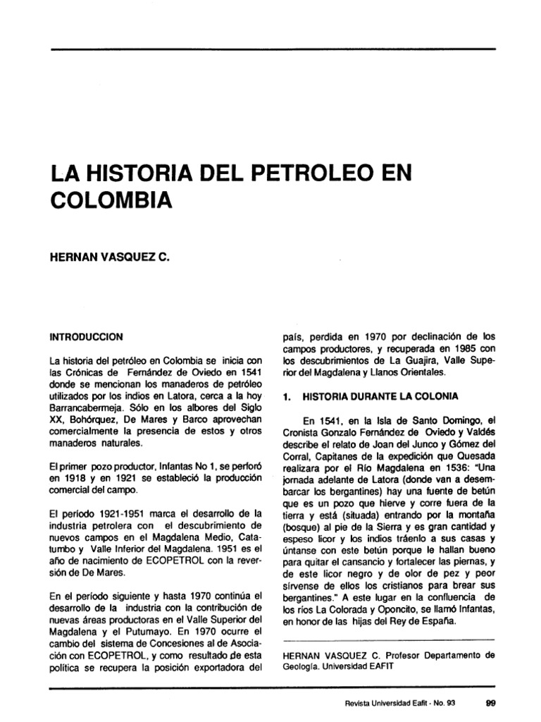 Historia Del Petroleo en Colombia PDF | PDF