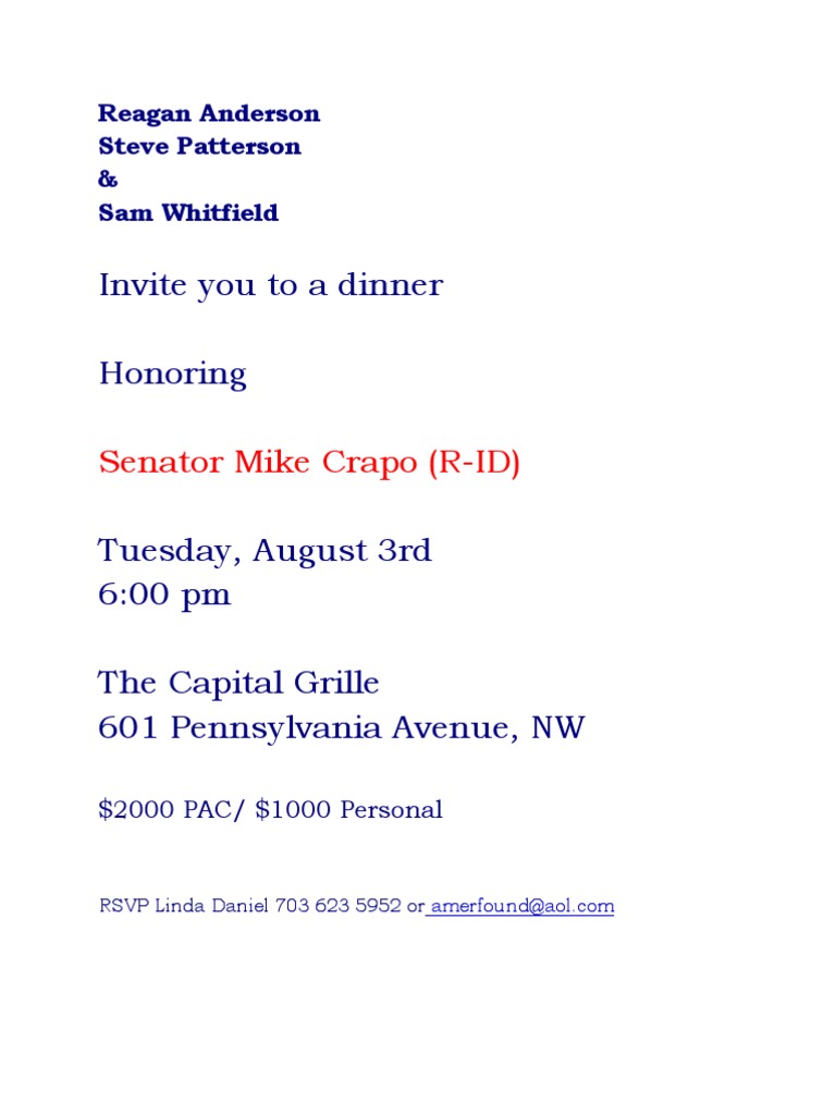 Dinner | PDF | Politics