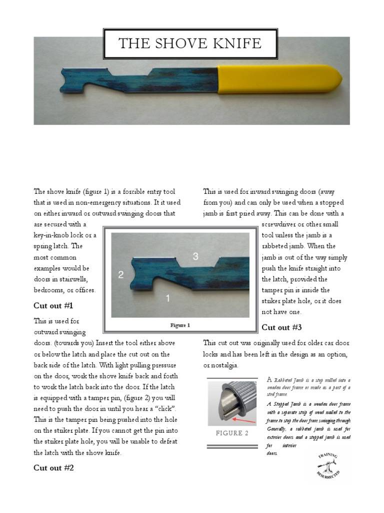TR Shove Knife Info PDF Door Knife