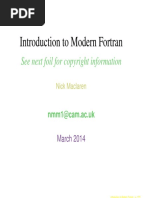 Introduction To Modern Fortran: Nmm1@cam - Ac.uk