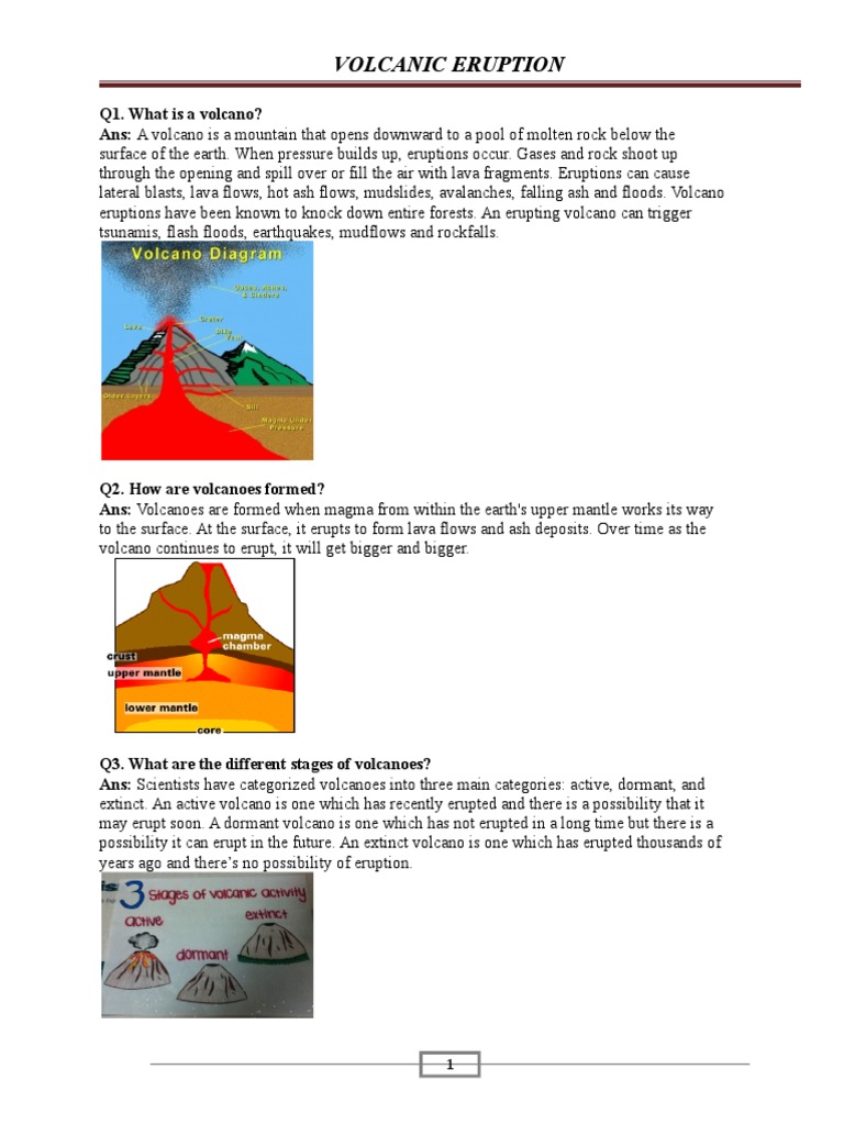 Volcanic Eruption PDF Volcano Types Of Volcanic Eruptions