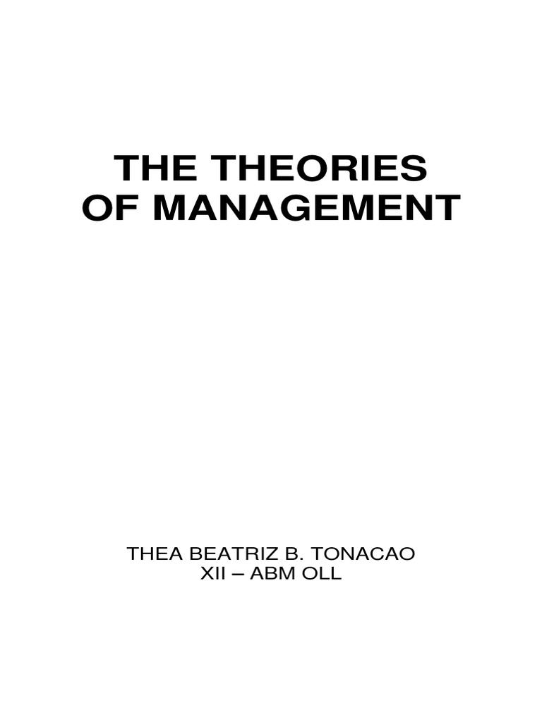 Overview of Management Theories | PDF | System | Systems Thinking