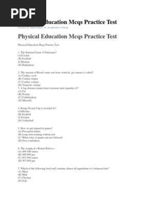 Physical Education Mcqs Practice Tests Past Papers Solveddocx(1)