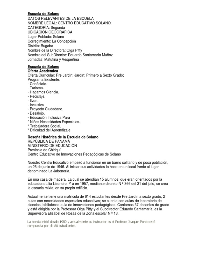 Escuela de Solano | PDF