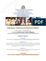 Gaudiya Festival Dates