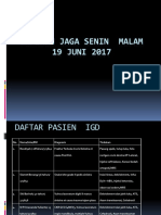 Daftar Pasien Jaga Senin Malam 19 Juni 2017