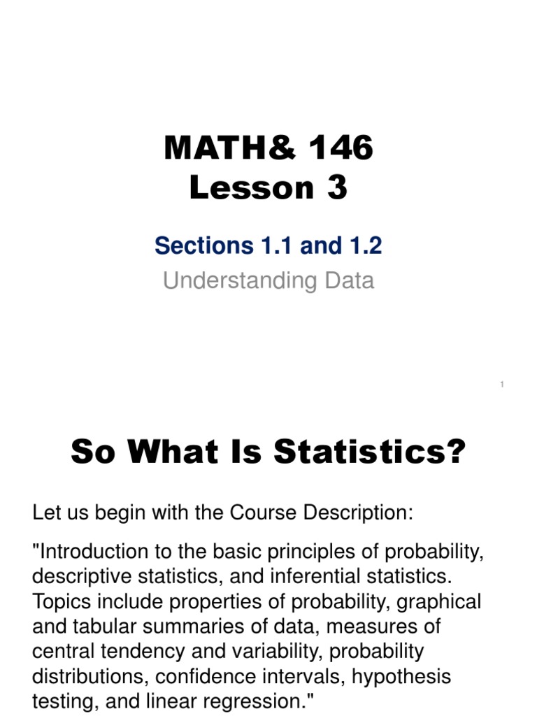 Intro to Statistics MATH& 146 | PDF | Categorical Variable | Statistics
