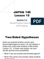 Two-Sided Hypothesis Tests for CPR Patient Study