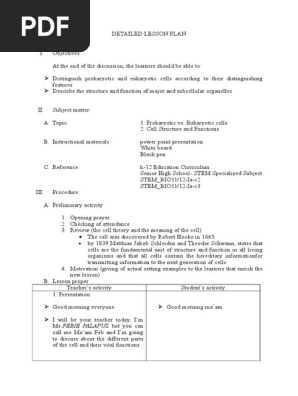 Detailed Lesson Plan