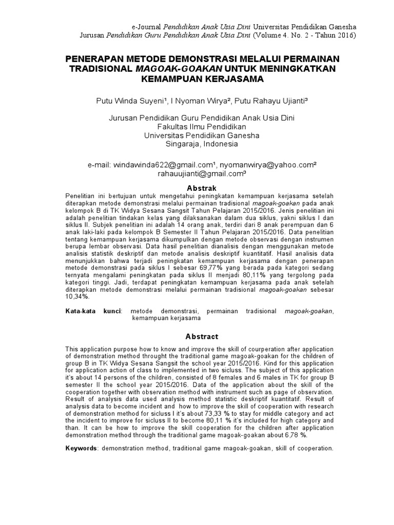 4. jurnal permainan tradisional 38-7805-1-SM.pdf - Jurnal Tentang Permainan Tradisional Engklek