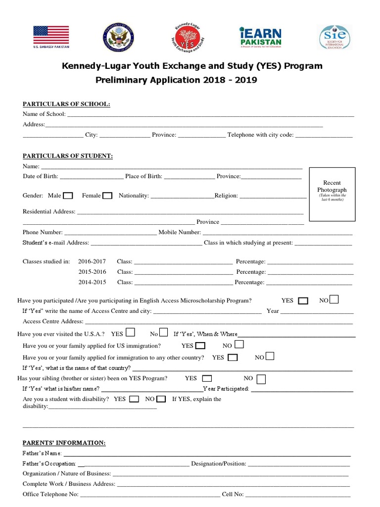 Yes Program PDF Test (Assessment) Travel Visa
