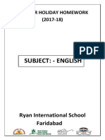 Subject: - English: Ryan International School Faridabad