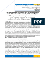 Characterization and assessment of heavy metal pollution levels in soils of Dana steel limited dumpsite, Katsina state, Nigeria using geo-accumulation, ecological risk and hazard indices.