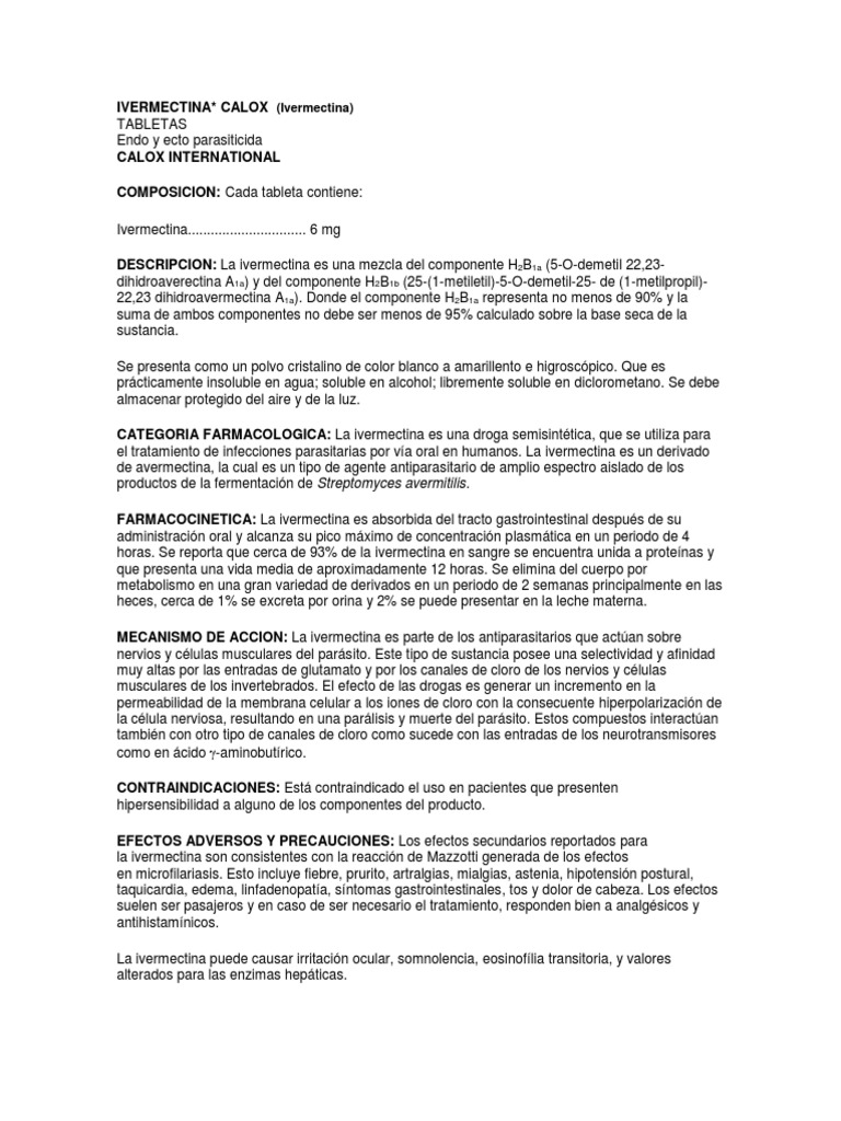 comprar ivermectina calox