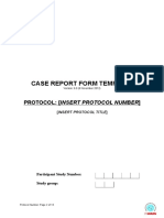 Case Report Form Template: Protocol: (Insert Protocol Number