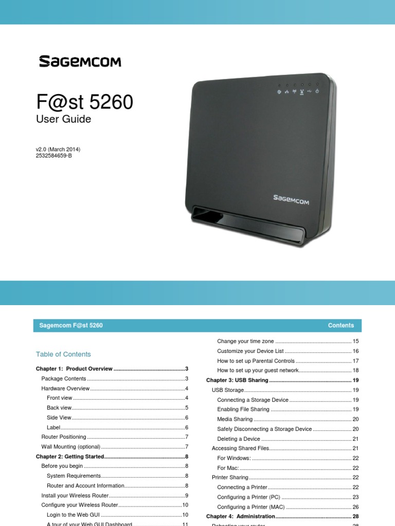 Fast 5260 user guide Wi Fi Usb