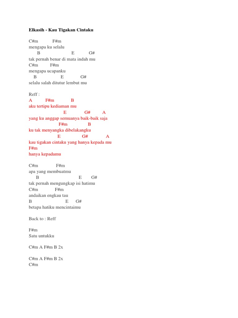 Kau Tigakan Cintaku Oleh Elkasih