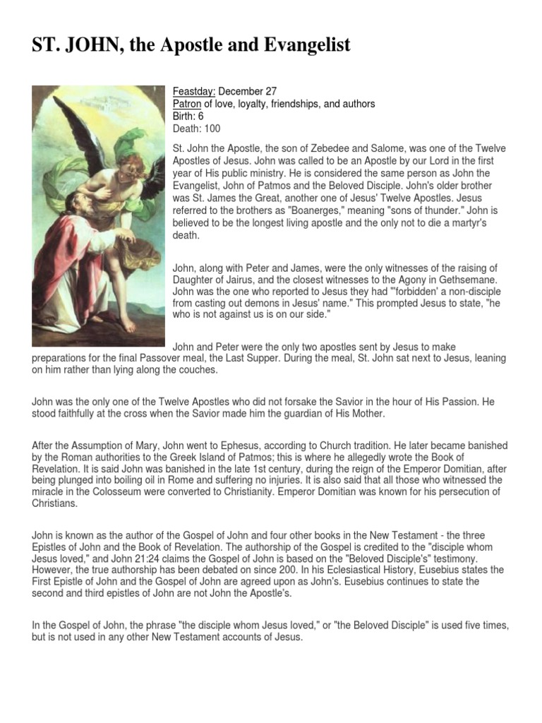 Life of St. John | PDF | John The Apostle | New Testament People