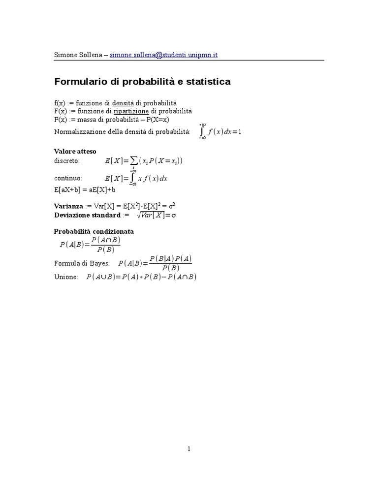 Formule Statistica | PDF