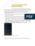 Cara Mudah Install Recovery Philz Touch ZTE Blade A5 V9820
