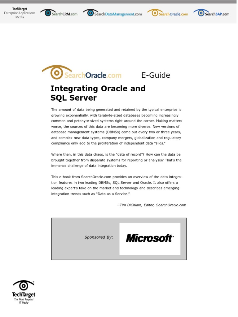 Integrating Oracle and SQL Server: E-Guide | PDF | Oracle Database ...
