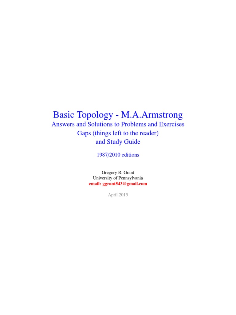 Armstrong's Basic Topology Solutions | PDF | Vertex (Graph Theory ...
