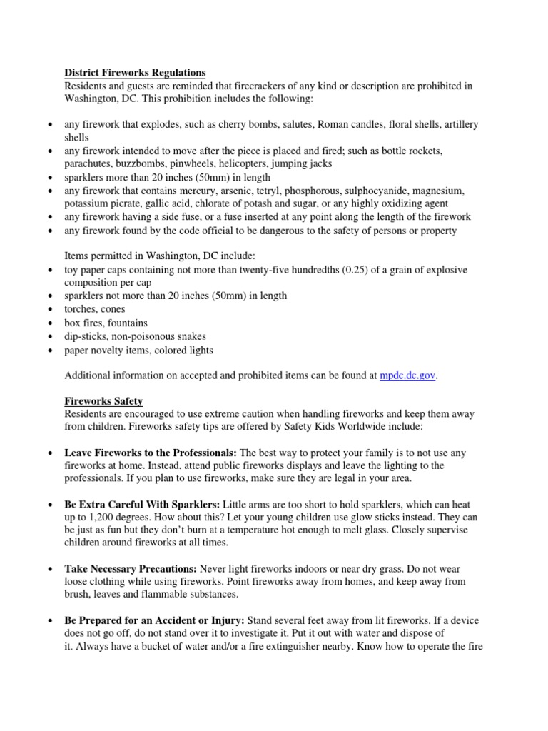 District Fireworks Regulations | PDF | Fireworks | Pyrotechnics