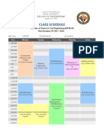 Class Schedule: Bachelor of Science in Civil Engineering (BSCE) 4A First Semester, AY 2017 - 2018