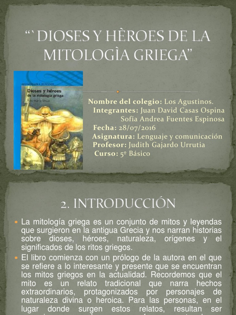 Dioses y Héroes de La Mitología Griega (Autoguardado) | PDF | Mitología ...